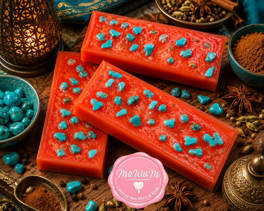 Moroccan Spice with Turquoise gemstone chips Wax Melt