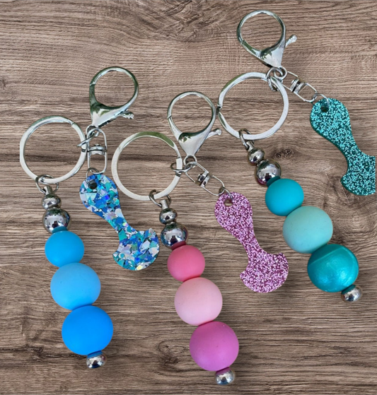 Trolly Token Beaded Keychain