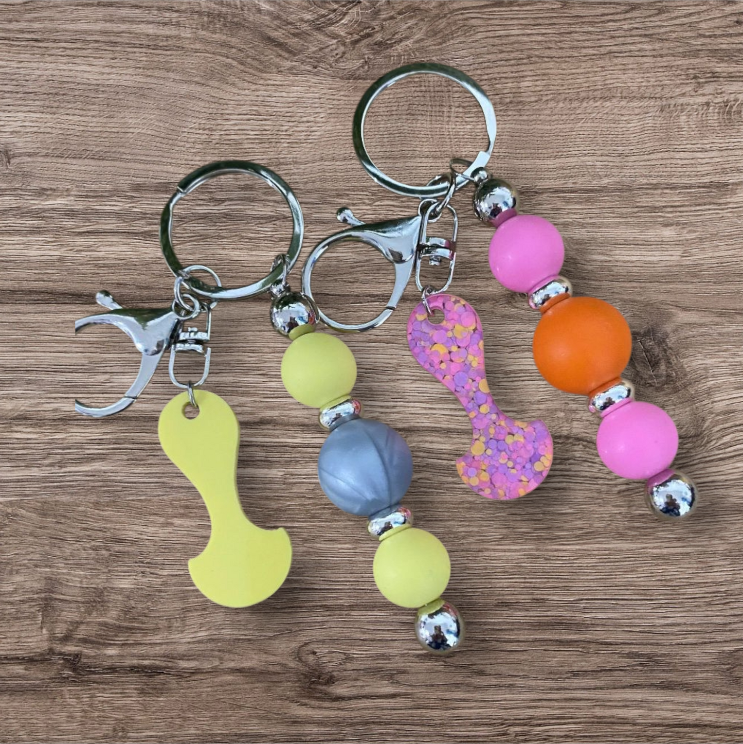 Trolly Token Beaded Keychain