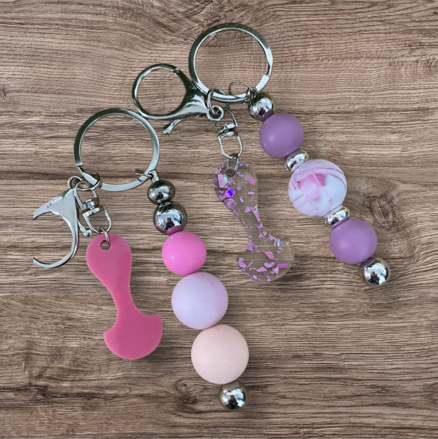 Trolly Token Beaded Keychain